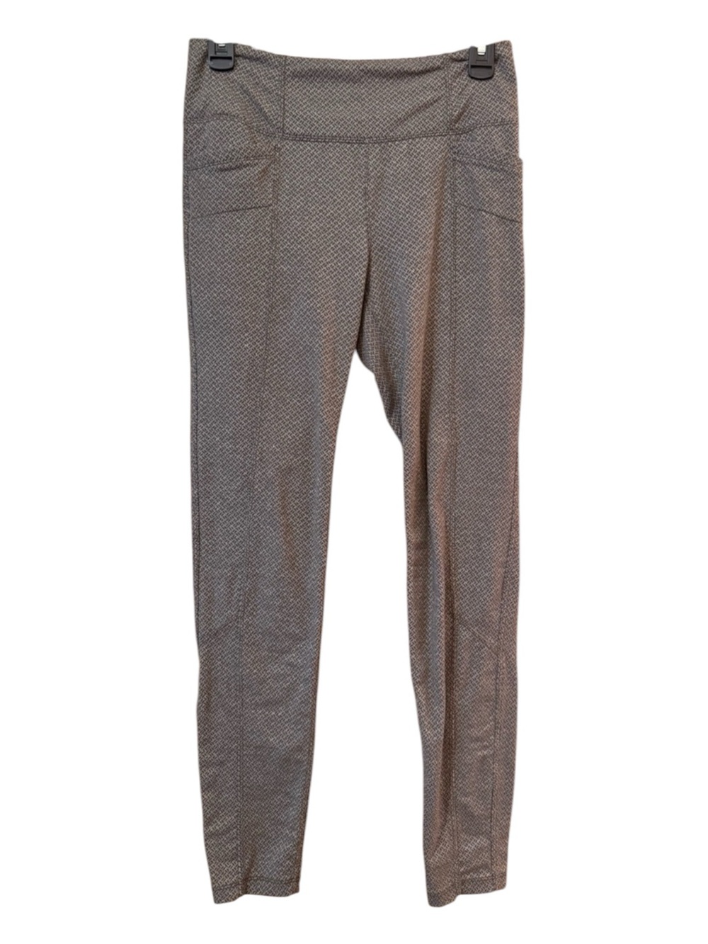 Athleta Green Gray Textured Ponte Leggings Athleisure Pockets Small